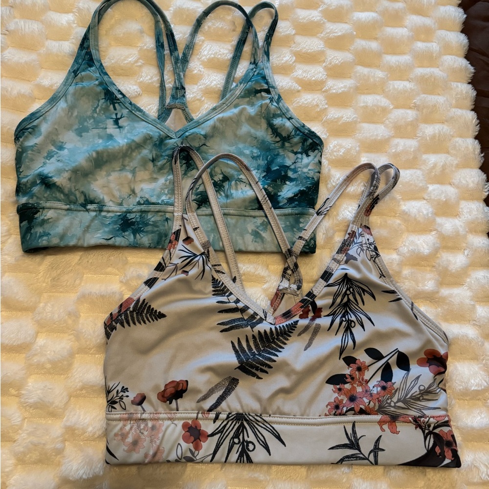 Floral and Tie-Dye Sports Bra Bundle